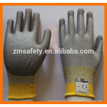 HPPE Liner PU-beschichtete industrielle Anti Cut 5 Handschuhe, mit zwei Farben gestrickte Manschette